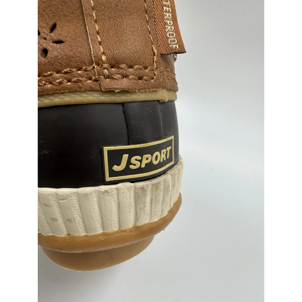 JSport Women's Mary Faux Fur Trimmed Slip On Duck Boots Size 7 M Waterproof